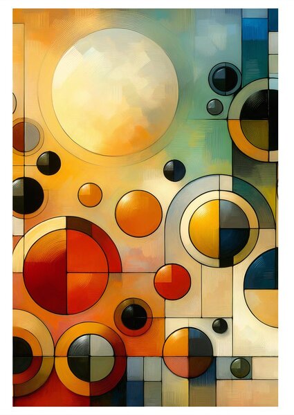 Quadro su tela – Astrazione con cerchi e colori