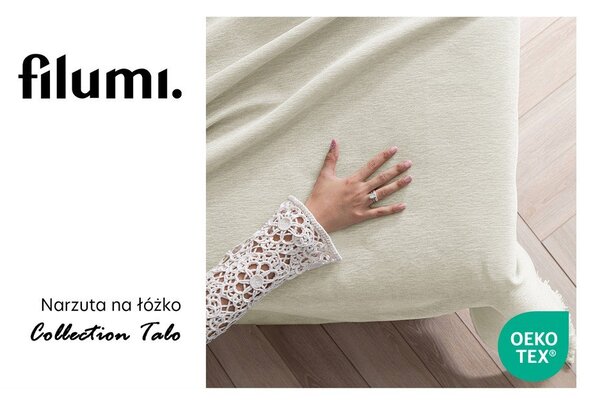 Copriletto color crema in ciniglia 220x240 cm Talo – Filumi