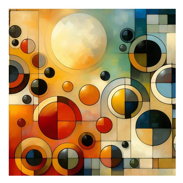 Quadro su tela – Geometria in toni caldi