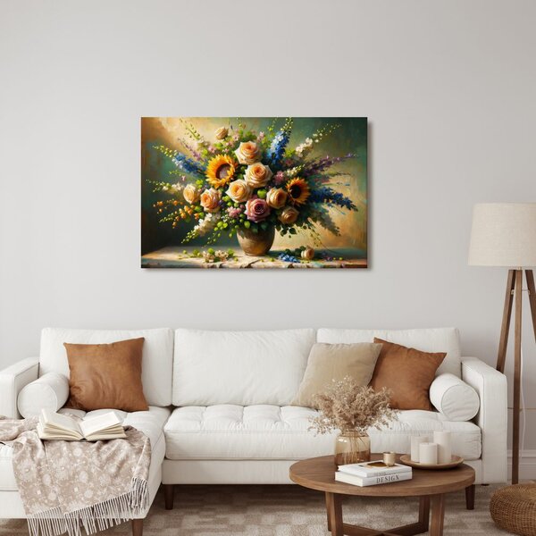 Quadro su tela – Bouquet floreale romantico