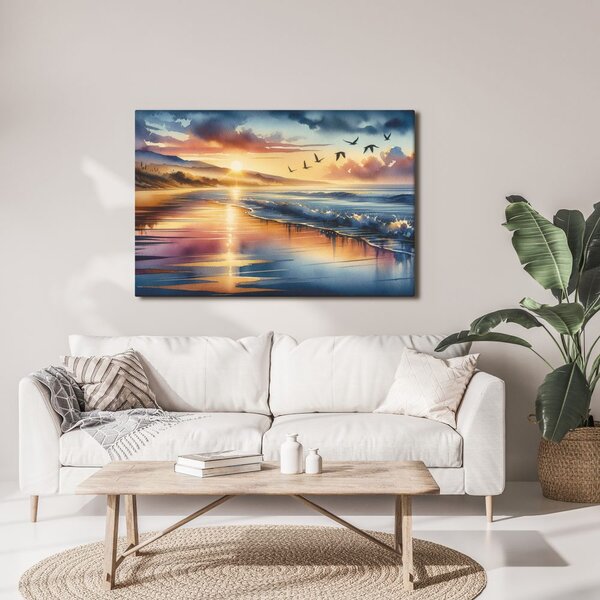 Quadro su tela – Spiaggia al tramonto