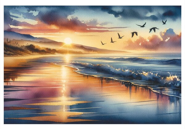 Quadro su tela – Spiaggia al tramonto