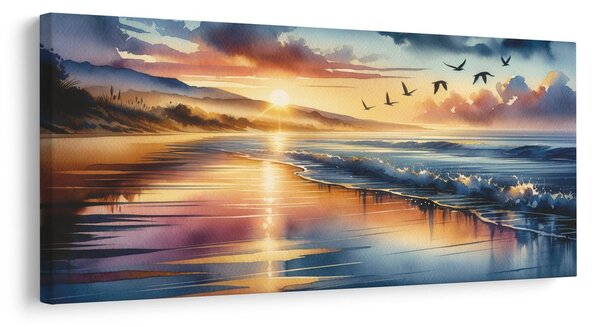 Quadro su tela – Spiaggia tranquilla al tramonto