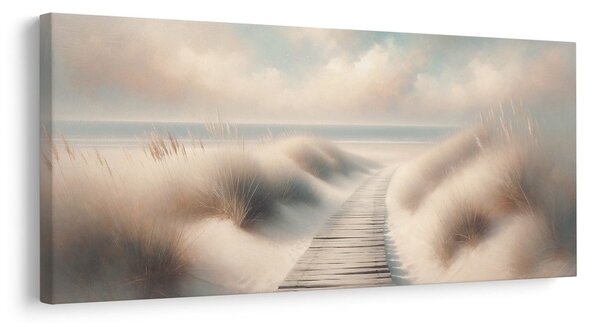 Quadro su tela – Sentiero di legno verso l’oceano