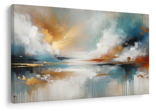 Quadro su tela – Cielo dorato sull’acqua