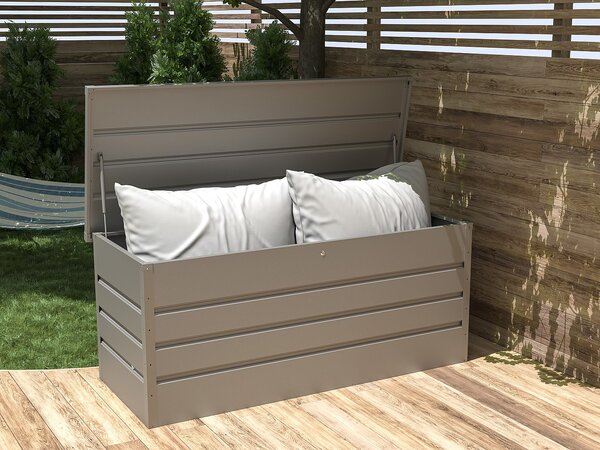 Baule portaoggetti da giardino in Acciaio galvanizzato Grigio 750 litri - TOMASO