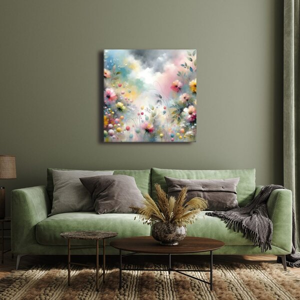 Quadro su tela – Fiori colorati in acquarello