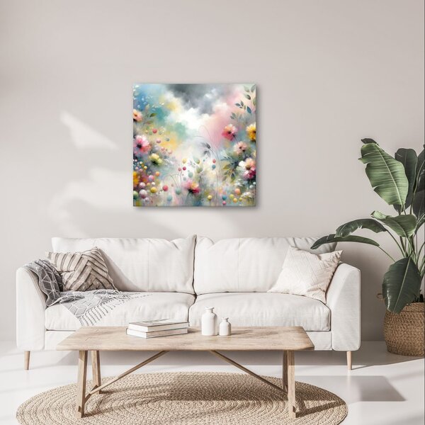Quadro su tela – Fiori colorati in acquarello