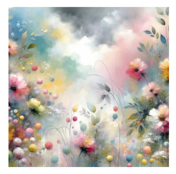 Quadro su tela – Fiori colorati in acquarello