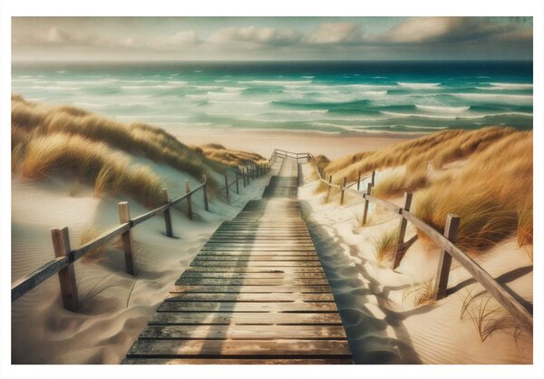 Quadro su tela – Dune di sabbia e orizzonte marino
