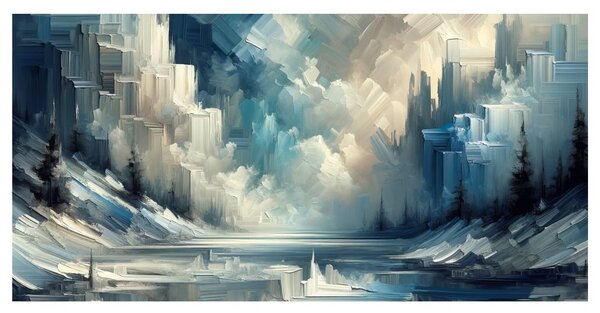 Quadro su tela – Silenzio invernale in stile astratto