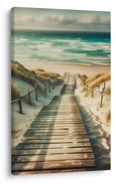 Quadro su tela – Sentiero attraverso le dune verso il mare
