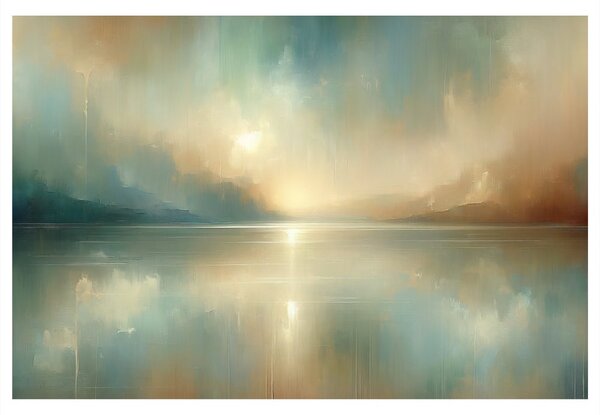 Quadro su tela – Lago tranquillo al tramonto