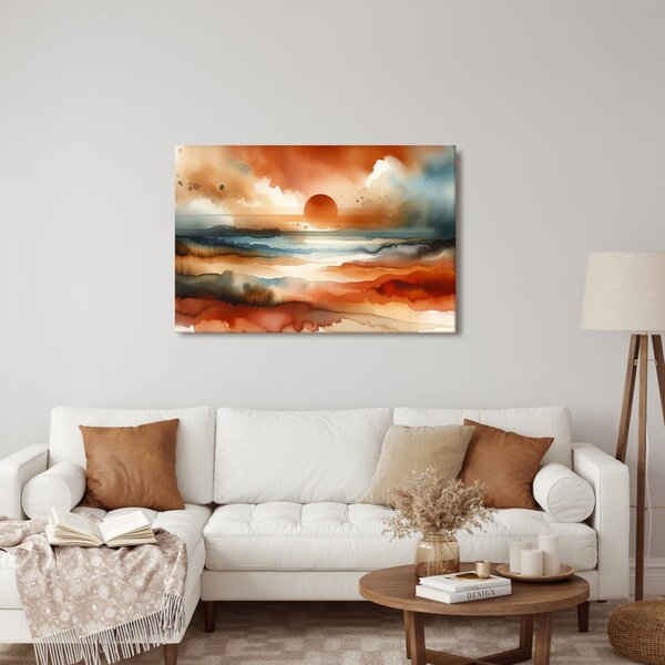 Quadro su tela – Sole al tramonto nel paesaggio