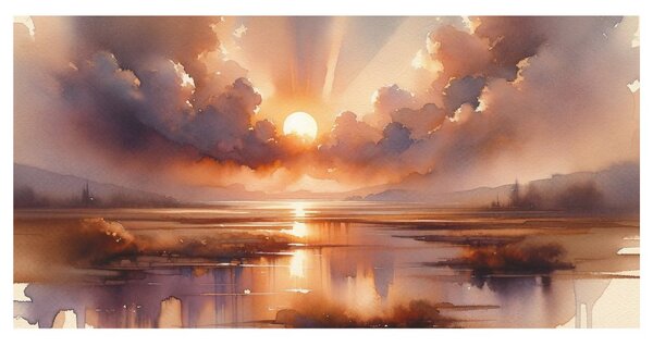 Quadro su tela – Sole sopra superficie tranquilla
