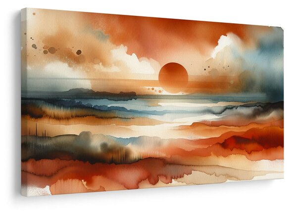 Quadro su tela – Sole al tramonto nel paesaggio