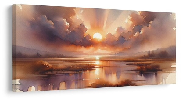 Quadro su tela – Sole sopra superficie tranquilla