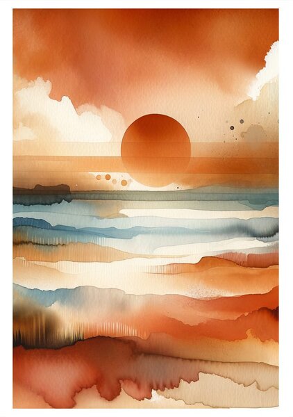 Quadro su tela – Cielo rosso sopra il mare