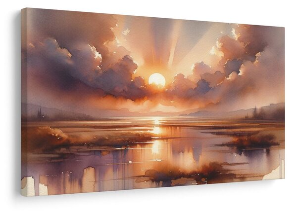 Quadro su tela – Tramonto sul paesaggio