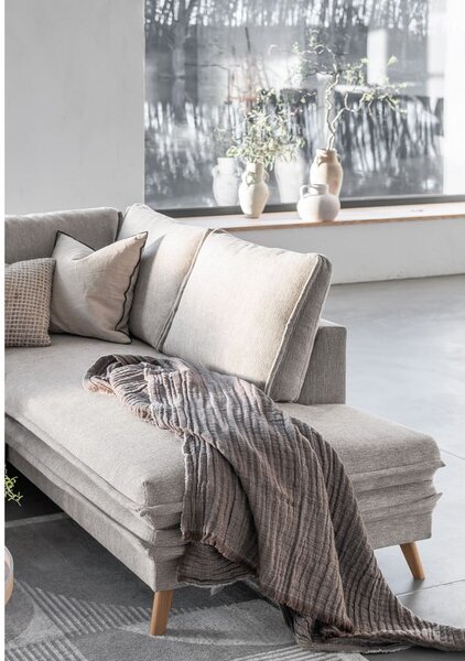 Divano letto angolare beige (angolo destro) Charming Charlie - Miuform