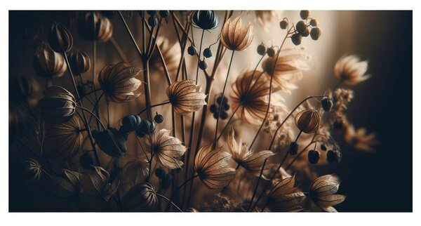 Quadro su tela – Fiori secchi marroni