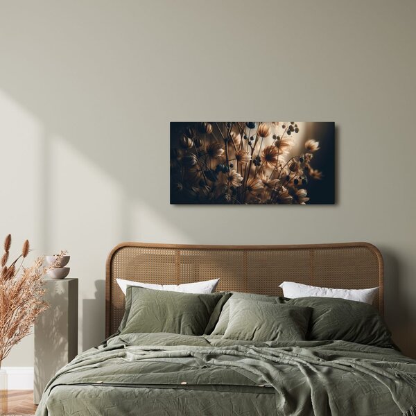 Quadro su tela – Fiori secchi marroni