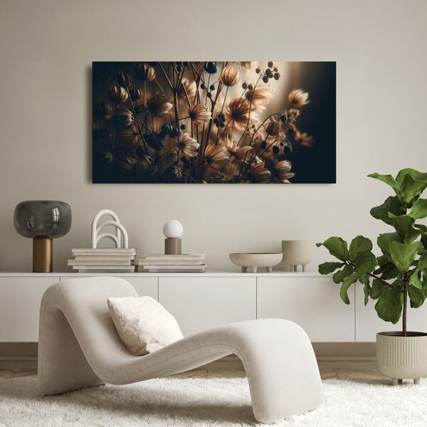 Quadro su tela – Fiori secchi marroni