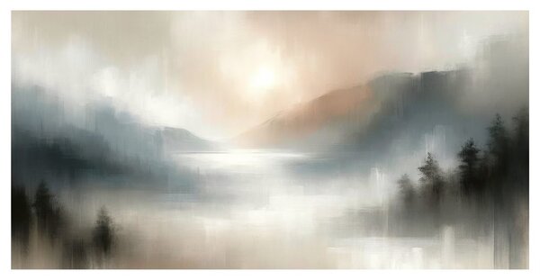 Quadro su tela – Valle silenziosa nella nebbia