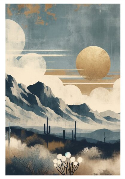 Quadro su tela – Deserto sotto sole dorato