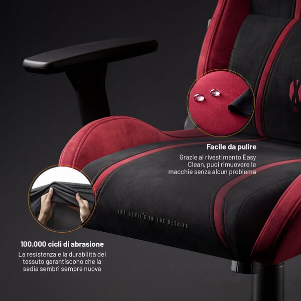 Sedia gaming in tessuto nero-rosso Diablo X-One 2.0 Bloody Mary Small