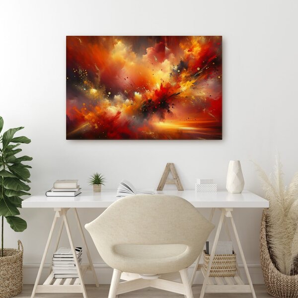 Quadro su tela – Esplosione di energia rossa