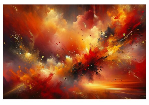 Quadro su tela – Esplosione di energia rossa