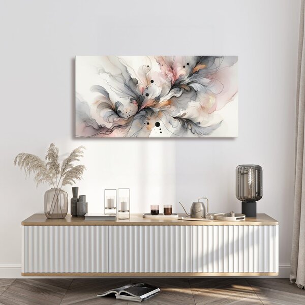Quadro su tela – Linee floreali nella nebbia