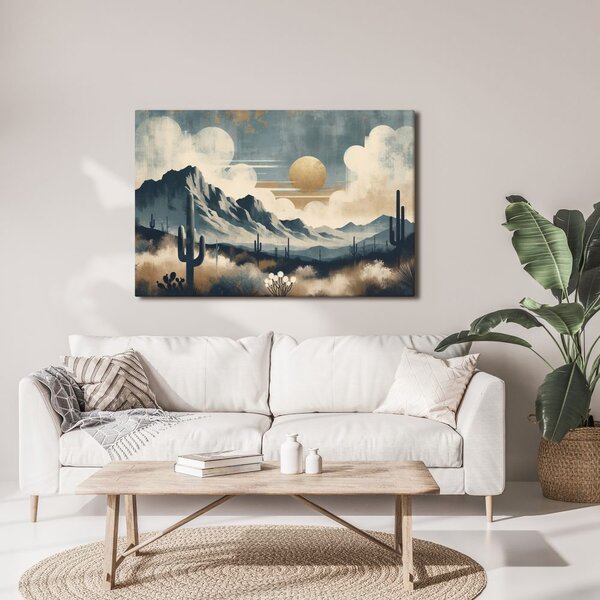 Quadro su tela – Paesaggio desertico con cactus