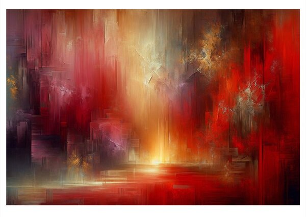 Quadro su tela – Luce rossa nella nebbia