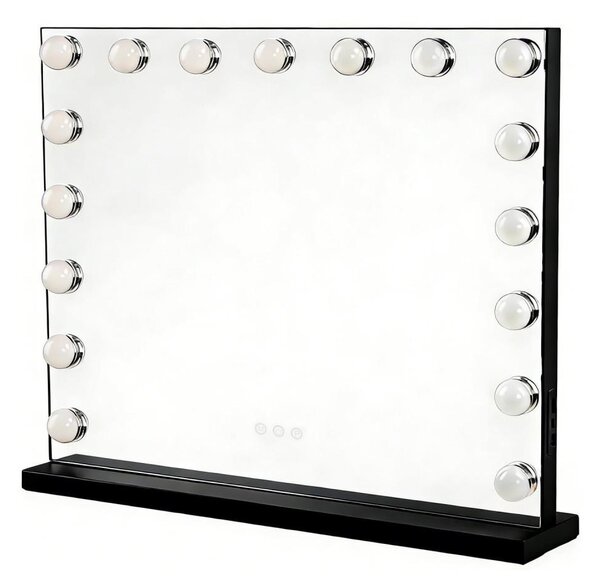Brilagi - Specchio per trucco HOLLYWOOD dimmerabile a LED 15W/230V 60x50 cm nero