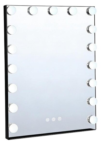 Brilagi - Specchio da trucco LED dimmerabile HOLLYWOOD LED/15W/230V 55x70 cm nero