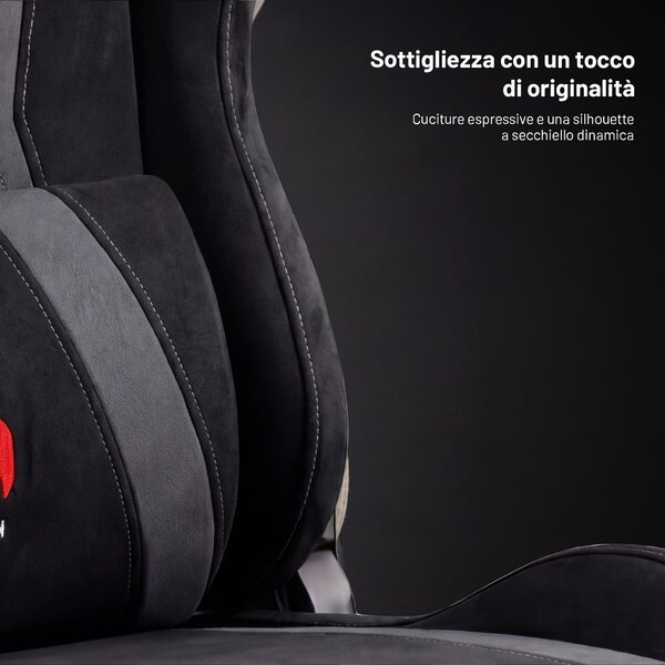 Sedia gaming in tessuto nera Diablo X-Horn 2.0 Burned Black Normal