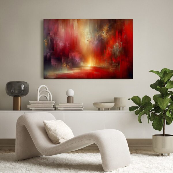 Quadro su tela – Luce rossa nella nebbia