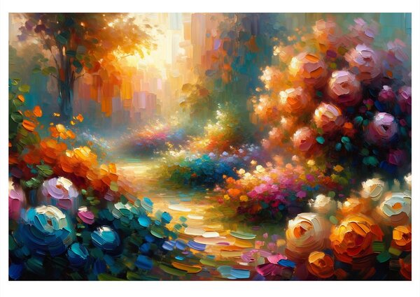 Quadro su tela – Sentiero tra i fiori