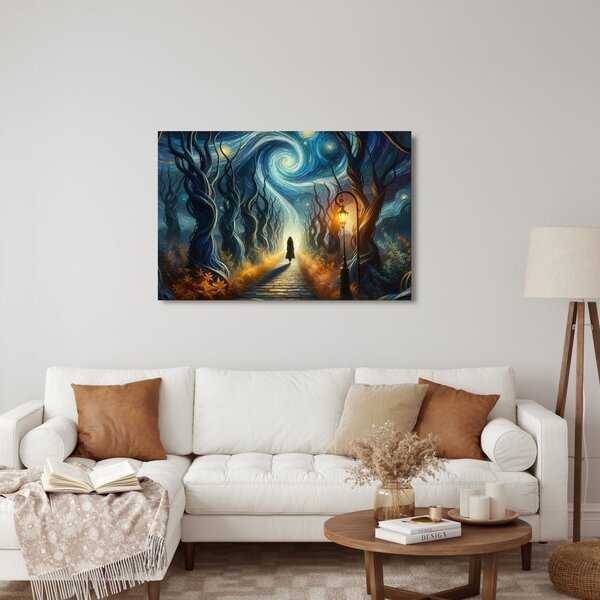 Quadro su tela – Sentiero verso la notte stellata