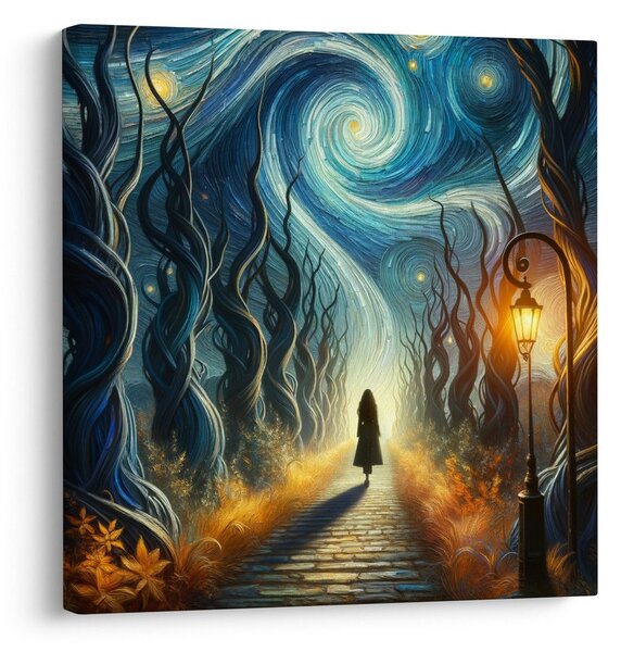 Quadro su tela – Notte stellata nel bosco