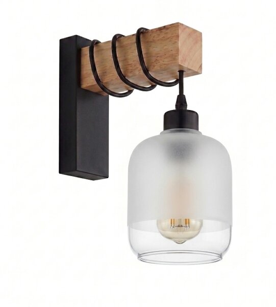 Brilagi - Applique WOOD GLASS 1xE27/60W/230V pino/nero/bianco