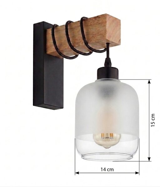 Brilagi - Applique WOOD GLASS 1xE27/60W/230V pino/nero/bianco