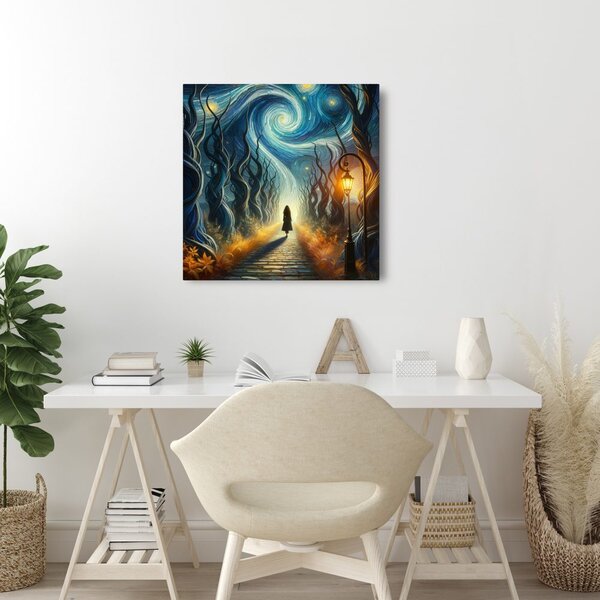 Quadro su tela – Notte stellata nel bosco