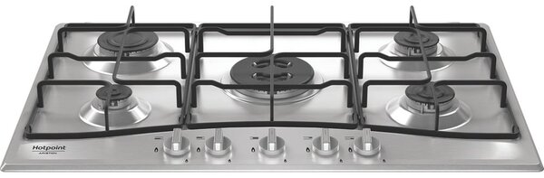 Hotpoint Ariston Piano Cottura 5 Fuochi a Gas Larghezza 75 cm in Acciaio Inox colore Inox - PCN R753N T/IX/HA