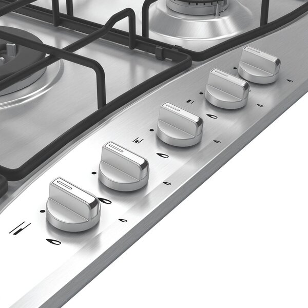 Hotpoint Ariston Piano Cottura 5 Fuochi a Gas Larghezza 75 cm in Acciaio Inox colore Inox - PCN R753N T/IX/HA