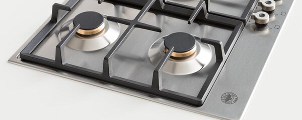 Bertazzoni Piano Cottura 5 Fuochi a Gas Larghezza 89 cm (Doppio Bruciatore Wok) Smaltato colore Acciaio - P905CPROX Heritage