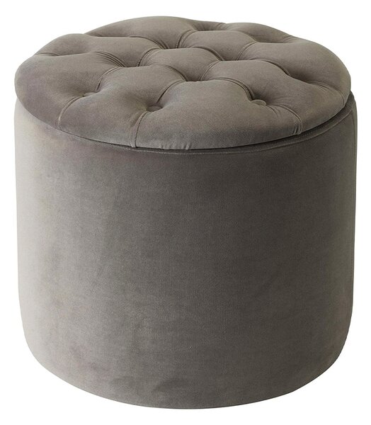 Pouf cilindrico contenitore portascarpe coperchio velluto