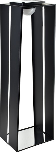 Lanterna solare in metallo Mondex Sokke 23x23x70 cm, nera, 1 pezzo